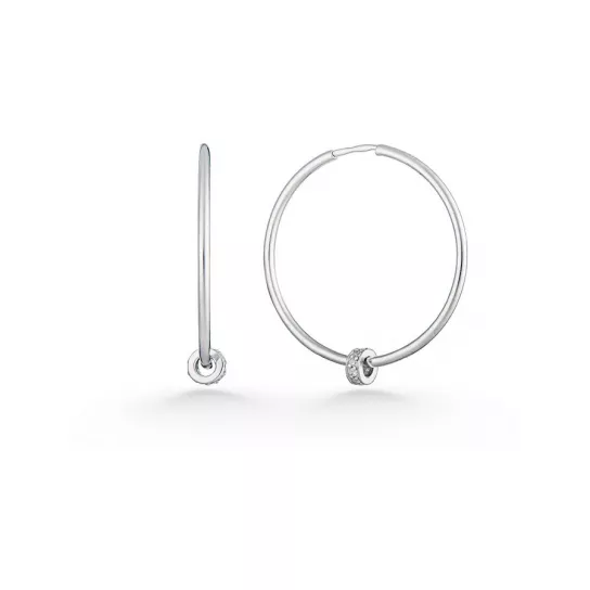 Серьги с фианитом из серебра