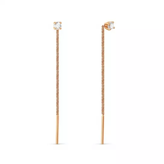 Серьги с фианитом из золота