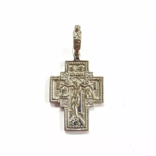 Крест с фианитом из серебра