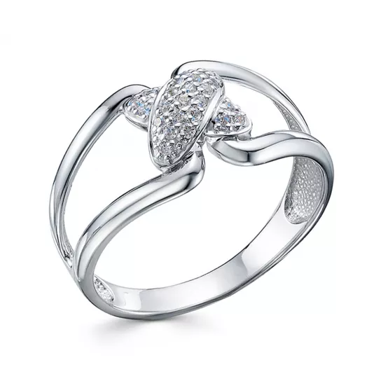 Кольцо с фианитом из серебра