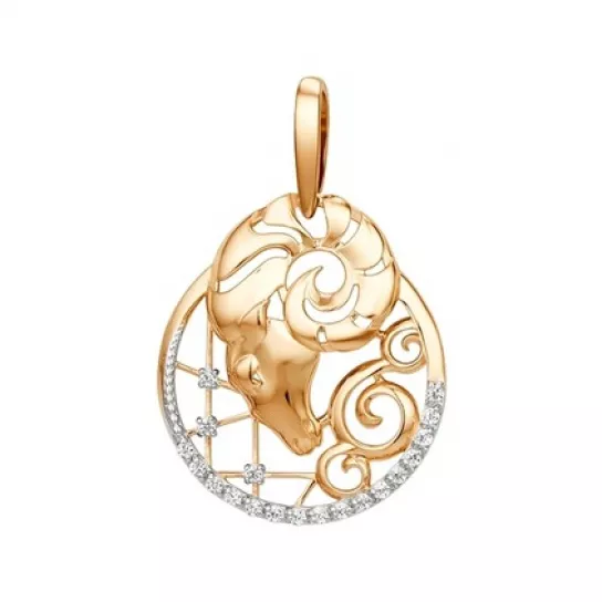 Подвеска с фианитом из золота