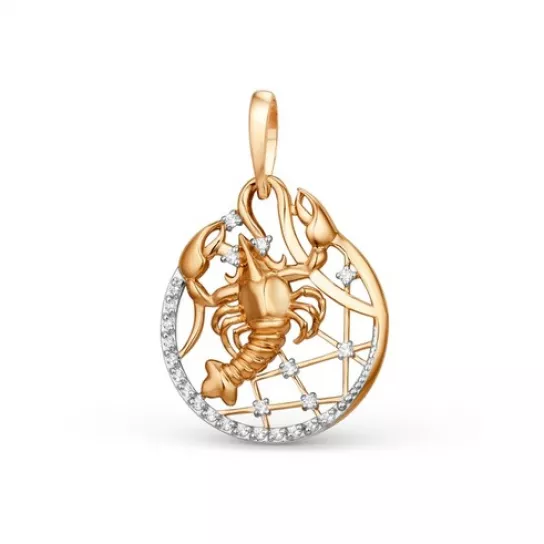 Подвеска с фианитом из золота