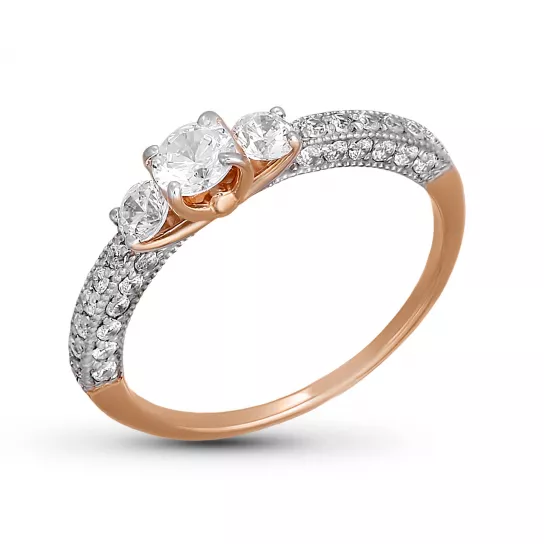 Кольцо с фианитом из золота