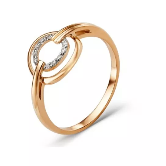 Кольцо с фианитом из золота