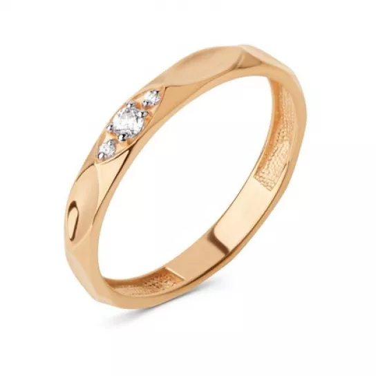 Кольцо с фианитом из золота