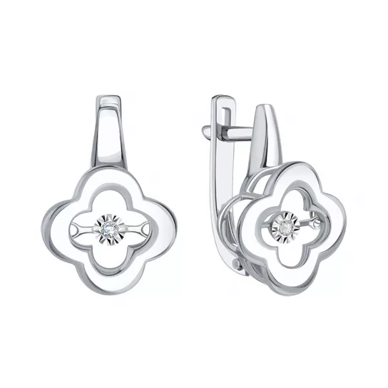 Серьги с бриллиантами из золота