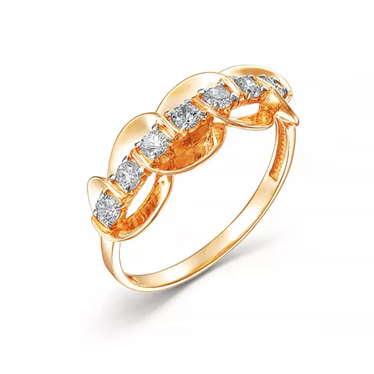 Кольцо с фианитом из золота