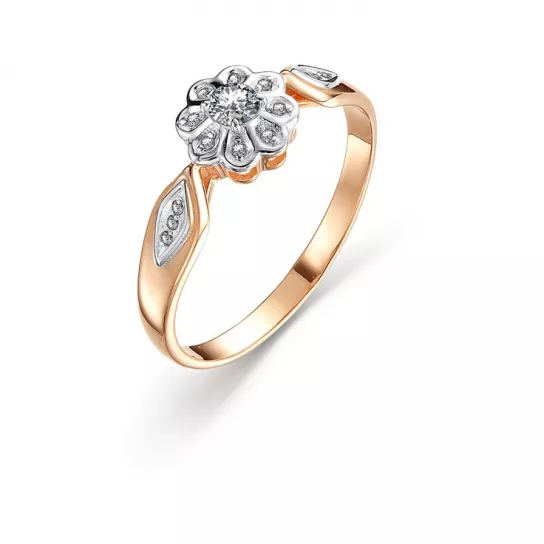 Кольцо с фианитом из золота