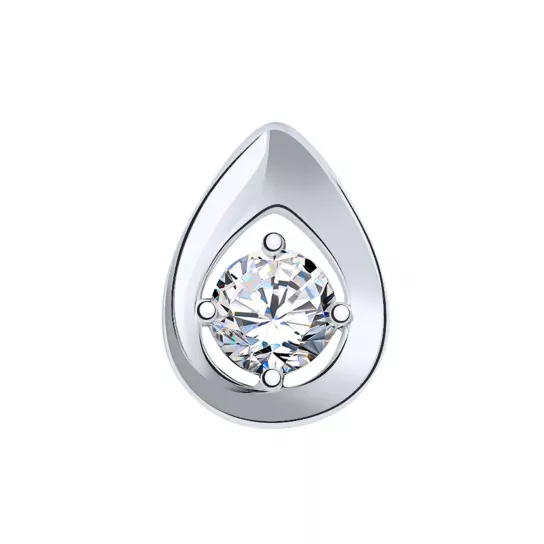 Подвеска с фианитом из серебра