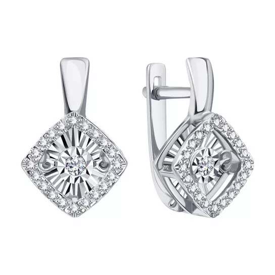 Серьги с бриллиантами из золота