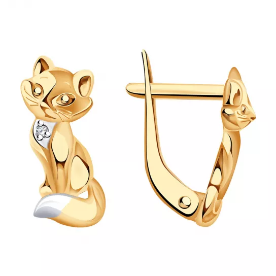 Серьги детские из золота
