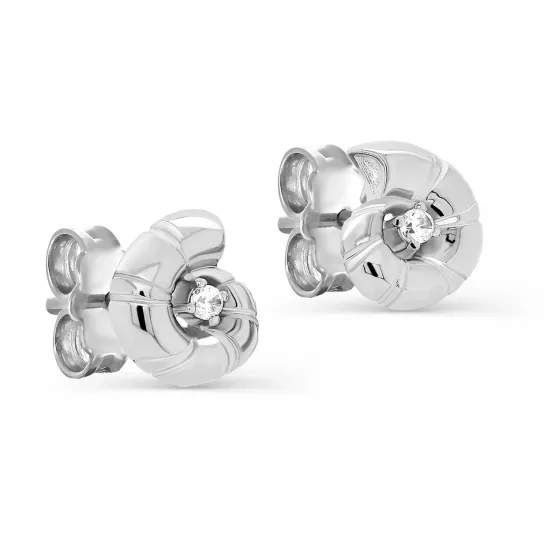 Пусеты с фианитом из серебра