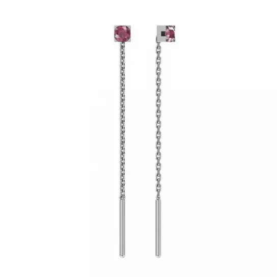 Серьги с фианитом из серебра