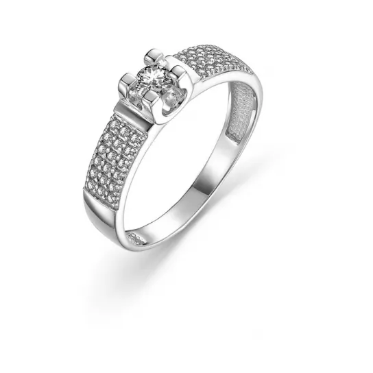 Кольцо с фианитом из золота