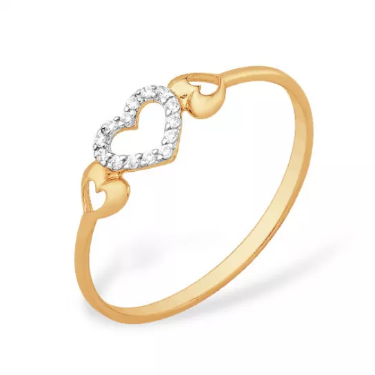 Кольцо с фианитом из золота