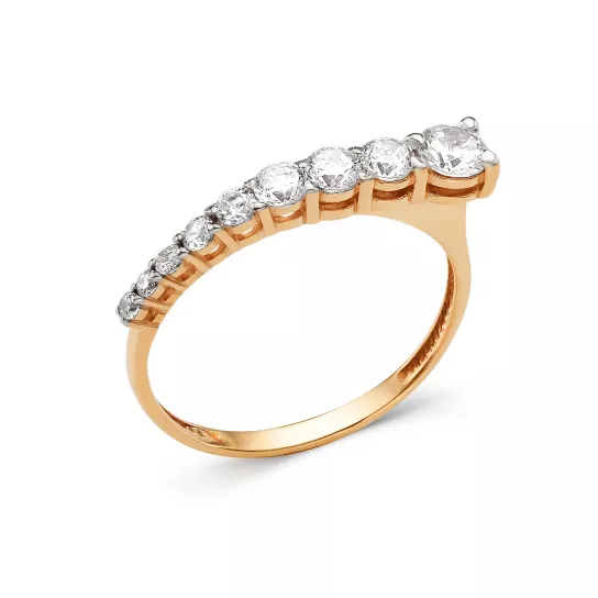 Кольцо с фианитом из золота