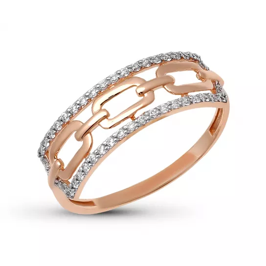 Кольцо с фианитом из золота