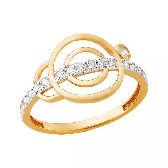 Кольцо с фианитом из золота