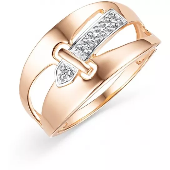 Кольцо с фианитом из золота