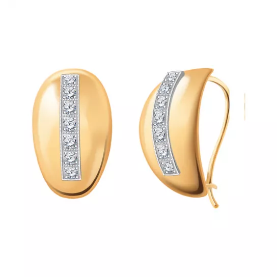 Серьги с фианитом из золота