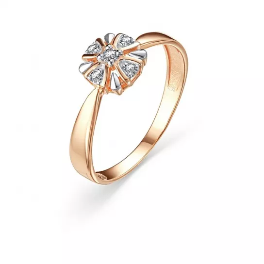 Кольцо с фианитом из золота