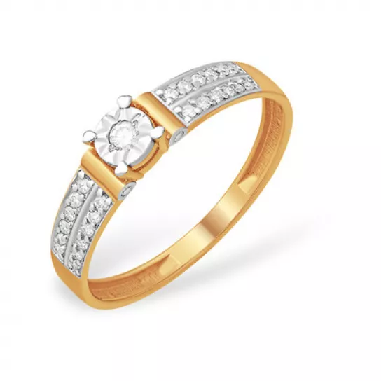 Кольцо с бриллиантами из золота