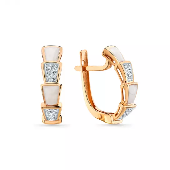 Серьги с фианитом из золота