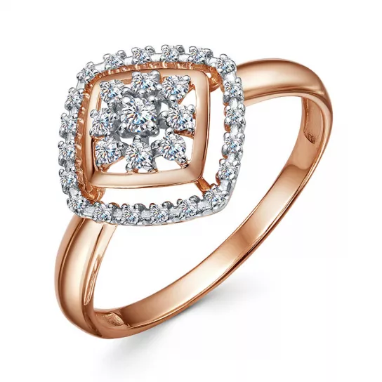 Кольцо с фианитом из золота