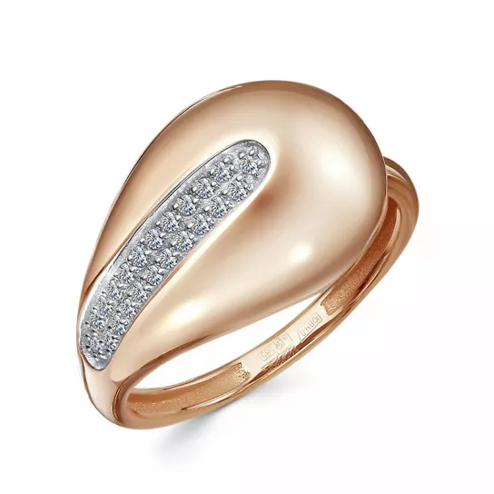 Кольцо с фианитом из золота