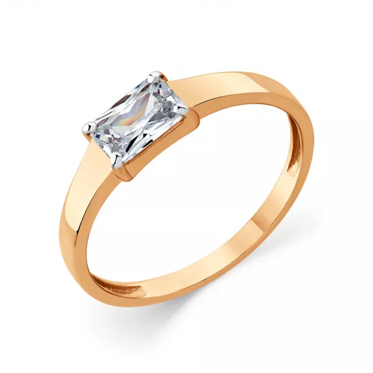 Кольцо с фианитом из золота