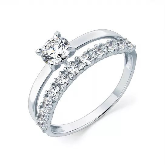 Кольцо с фианитом из золота