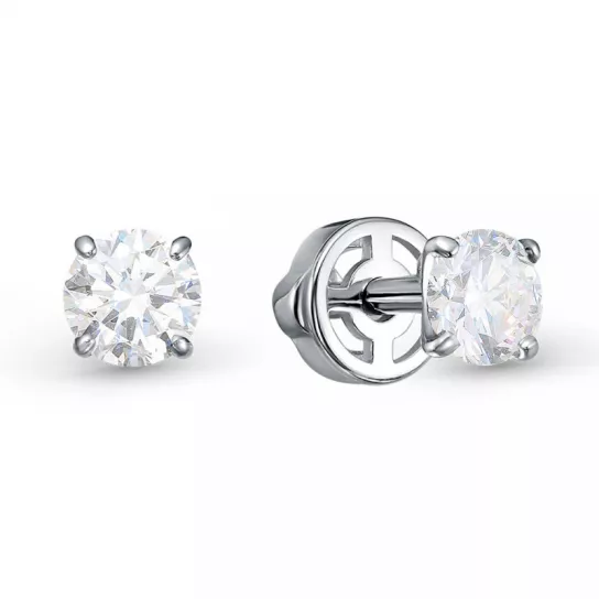 Пусеты с бриллиантами с бриллиантом из золота