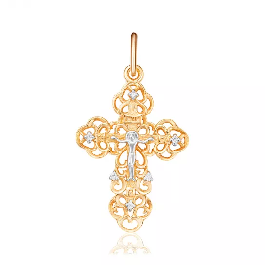 Крест с фианитом из золота