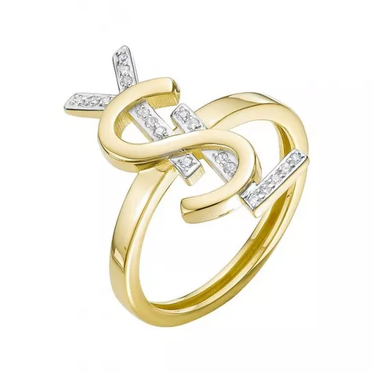 Кольцо с фианитом из золота